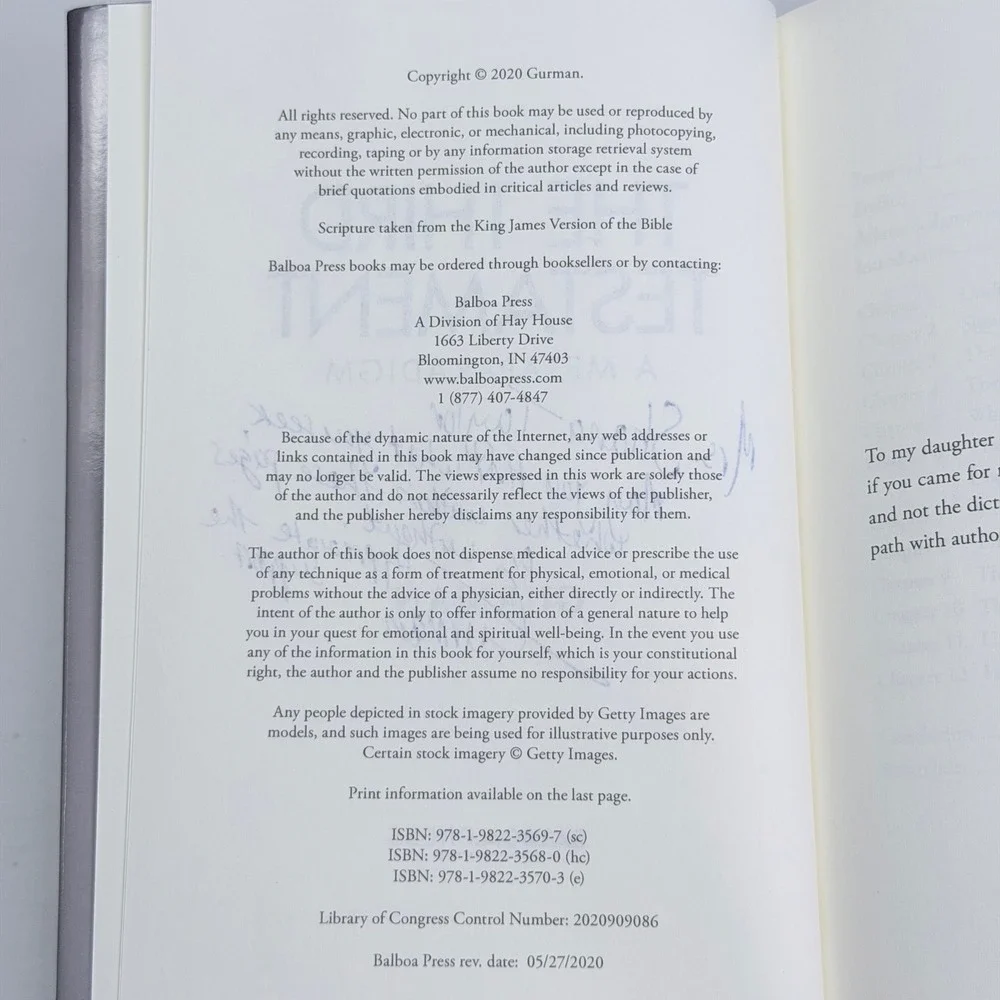 The Third Testament A Metaparadigm Gurman Signed Hardcover 2020 Balboa Press